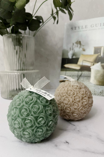 شمع مدل گوی طرح گل رز